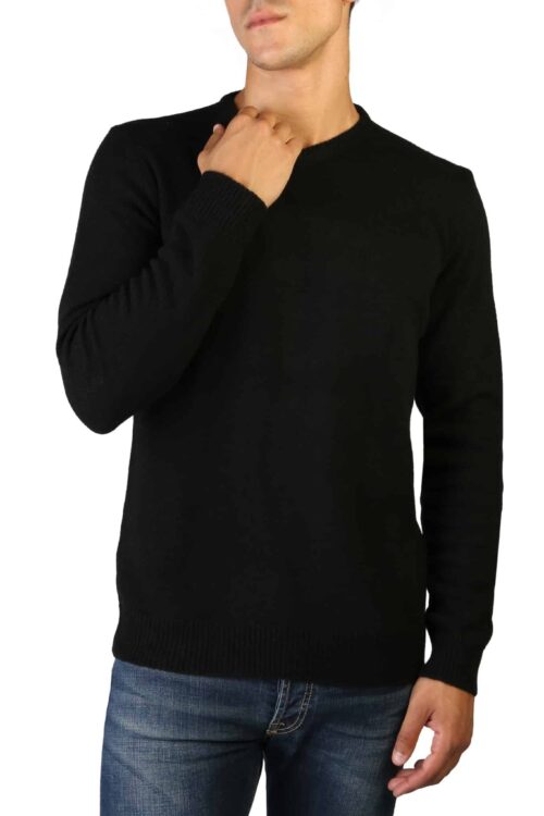 100% Cashmere – C-NECK-M – Black