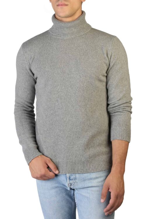 100% Cashmere – T-NECK-M – Grey